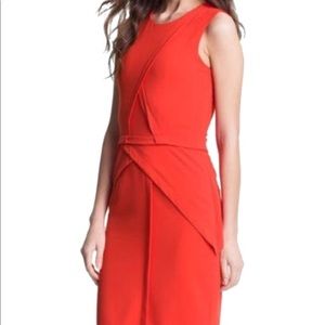 bcbg red coral poppy “ida” sheath dress